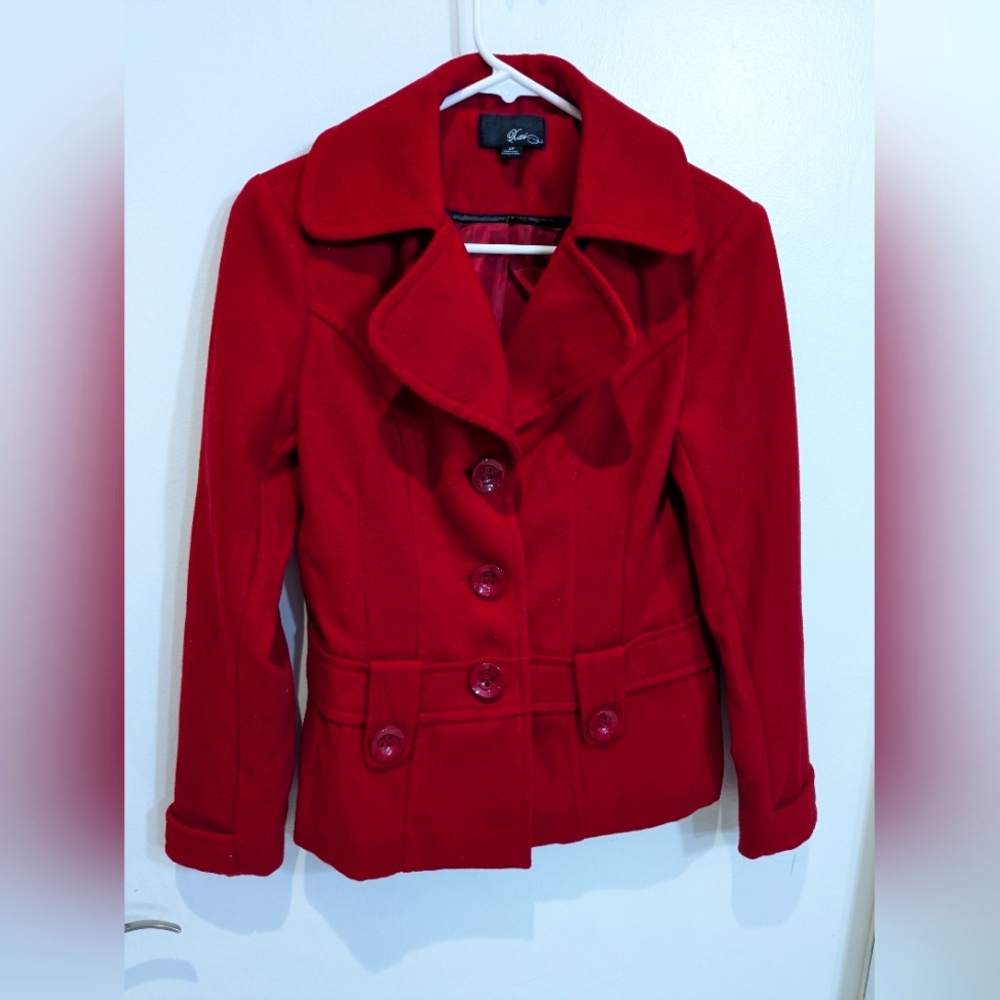 Xxi Red Wool-Like Lined Jacket, S/P